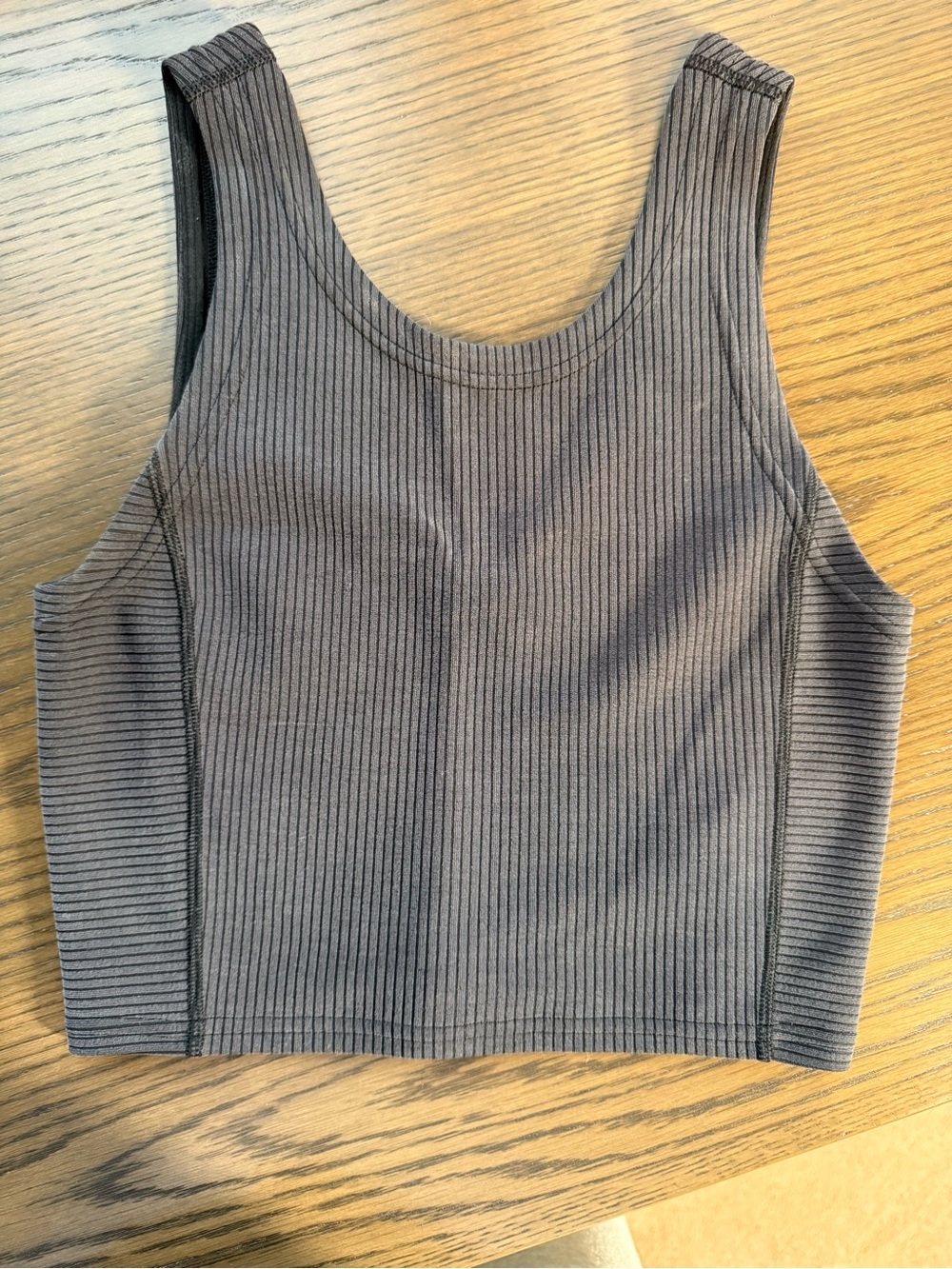 lululemon athletica Ribbed Scoop-Neck Crop Tank in black